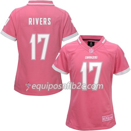 Camiseta Mujer NFL Los Angeles Chargers Philip Rivers 17 Nike Rosa 